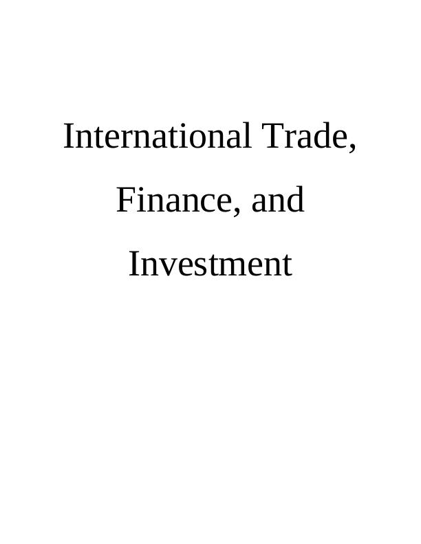 International Trade, Finance, and Investment_1