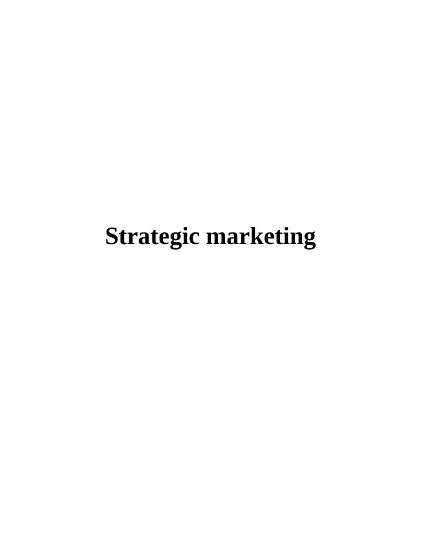 Strategic Marketing Of Vodafone | Report_1