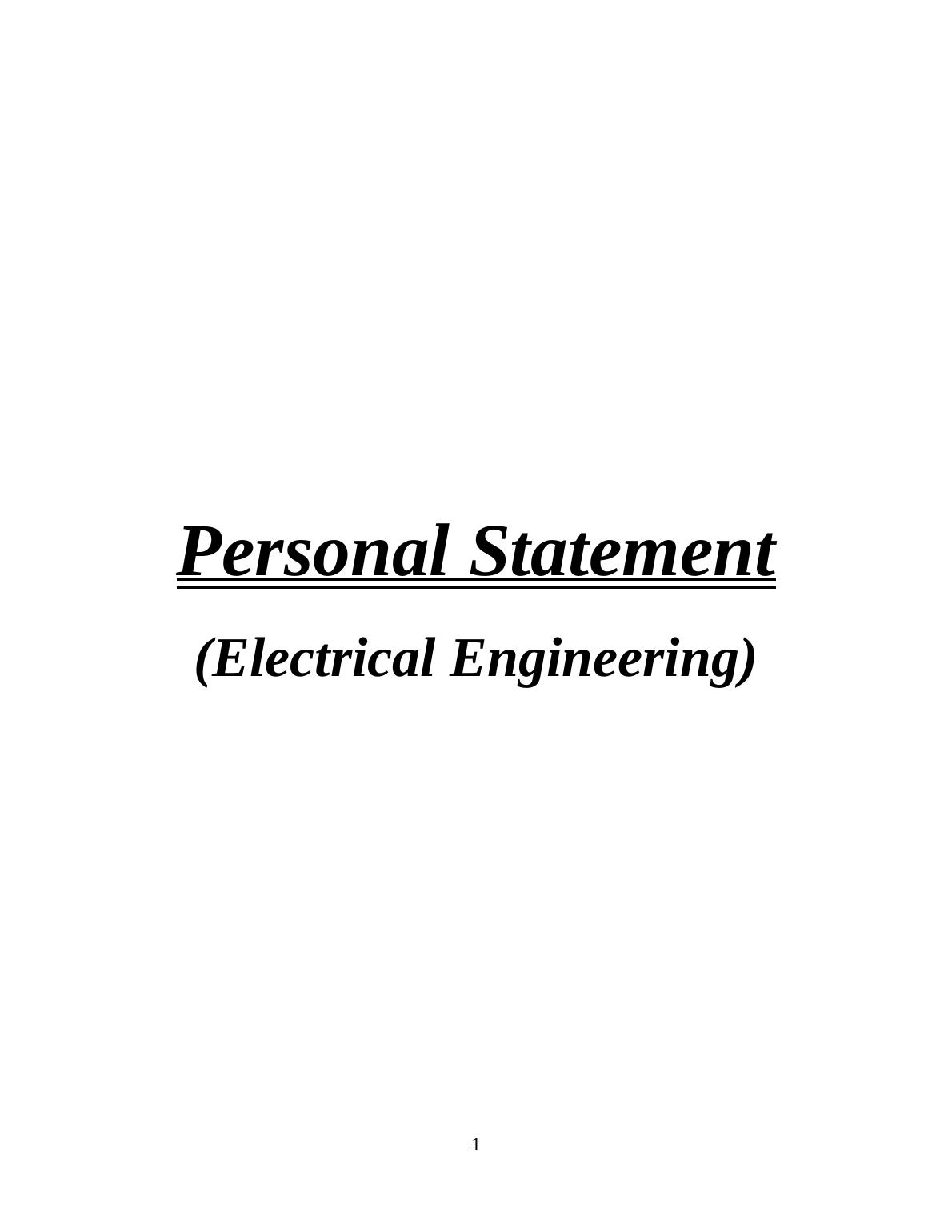 personal statement electrical engineering