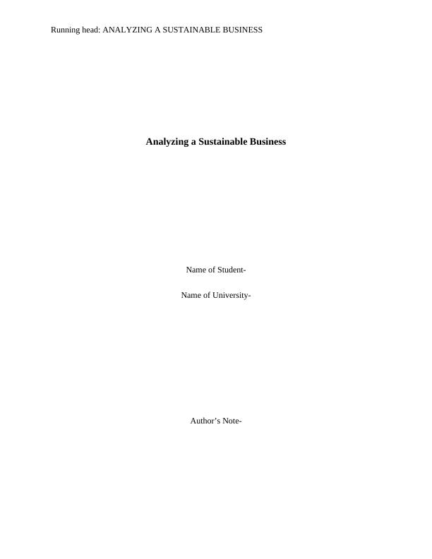 Analyzing a Sustainable Business Report_1