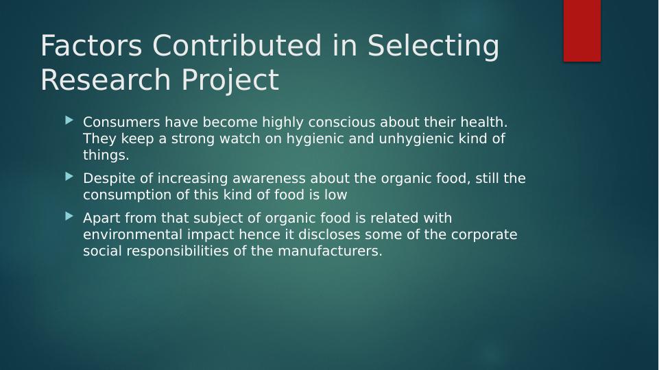 Impact of Organic Food on Consumer Behavior - Research Project_4