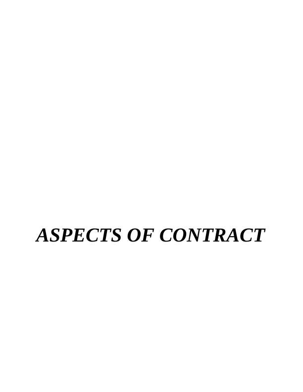 Aspect of Contract in Business : Report_1