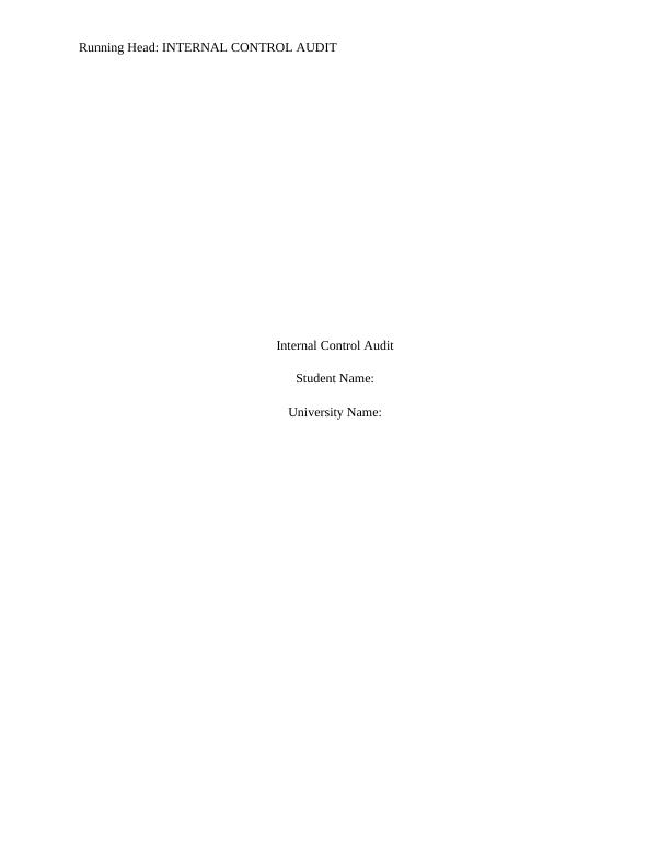 Internal Control Audit for Desklib - Study Material Library_1