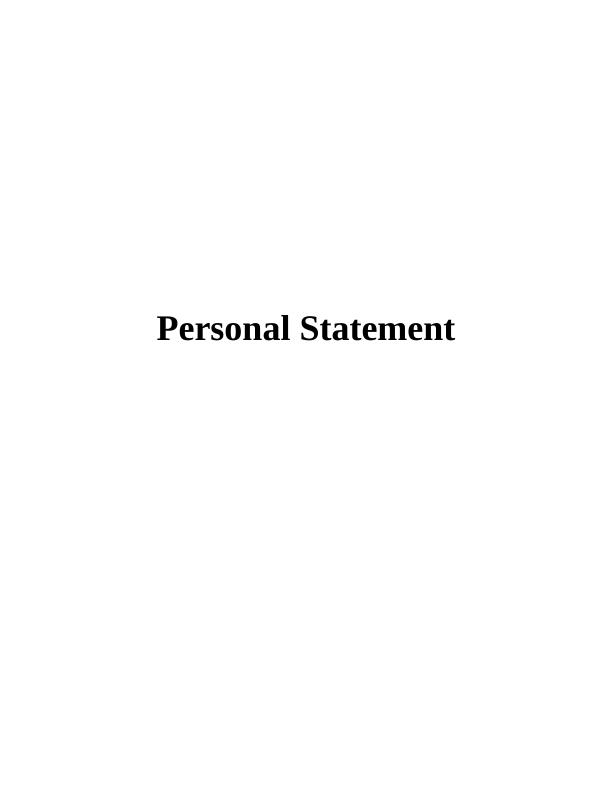 Personal Statement Assignment Solution_1