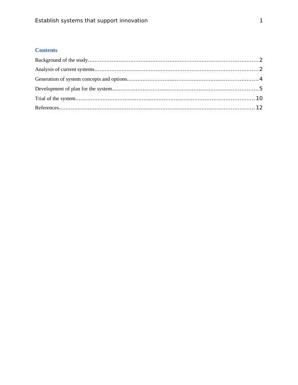 Establish systems that support innovation Report 2022