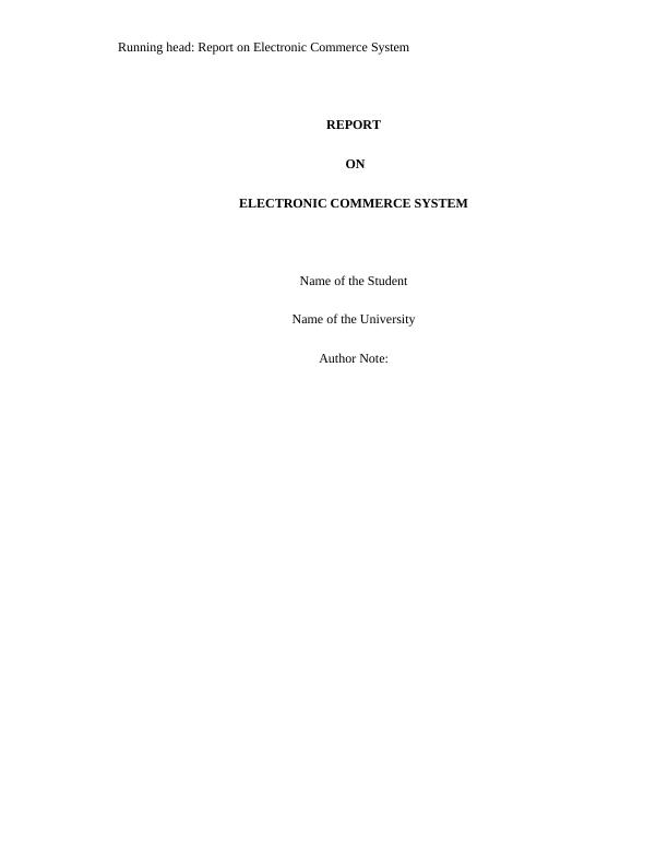 Report on Electronic Commerce System_1