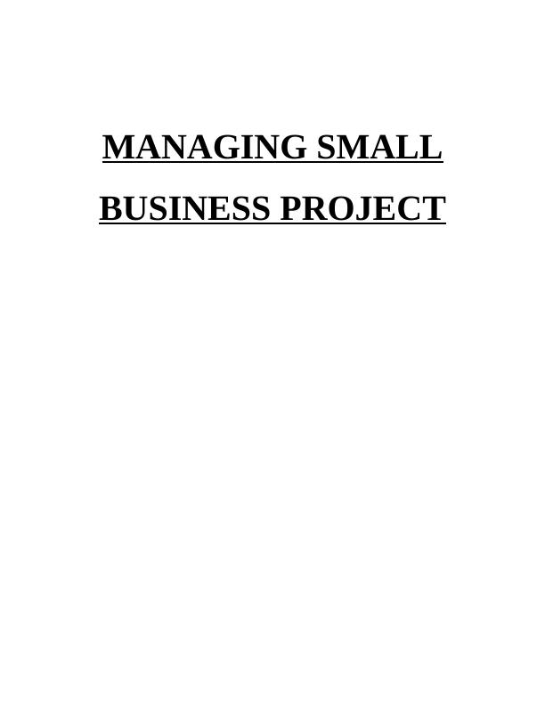 Managing Small Business Project Assignment_1