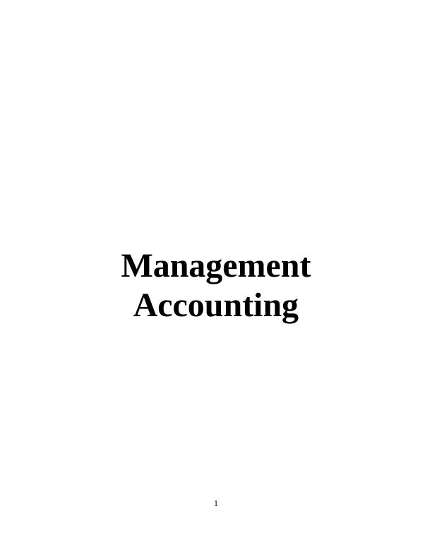 Report on Management Accounting Tools- Nisa_1