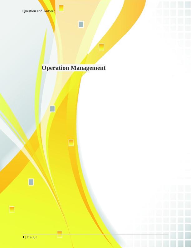 Assignment on Operation Management- Doc_1