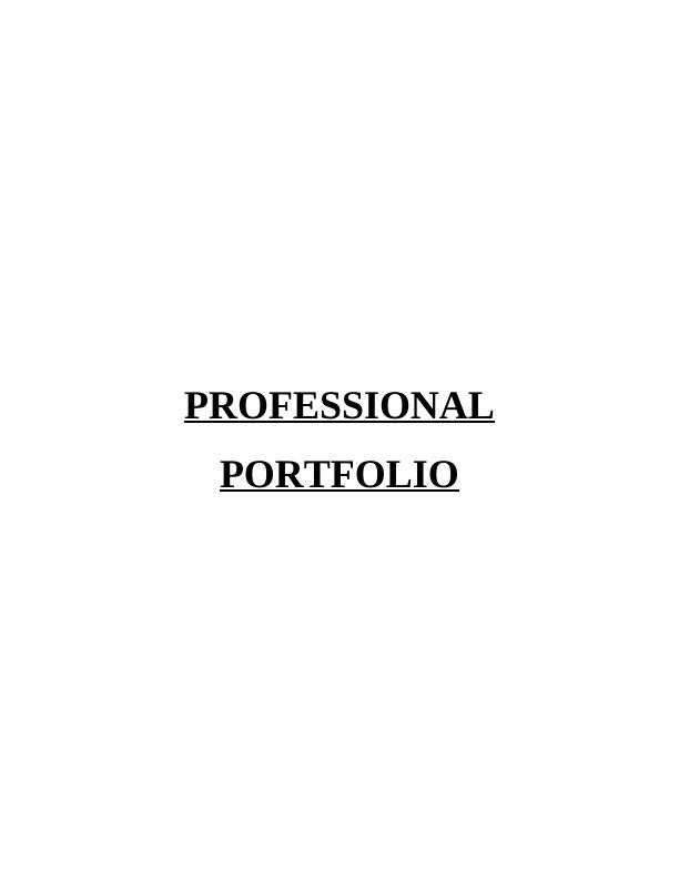 Teaching Professional PORTFOLIO TABLE OF CONTENTS_1