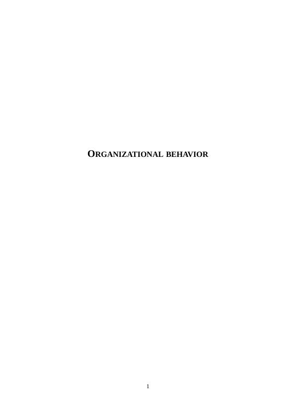 Research Study On Organizational Behavior|City College|Enterprise Car_1