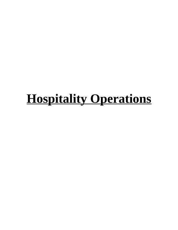 Hospitality Operations: Reviewing and Revising SOPs for Regal Restaurant_1
