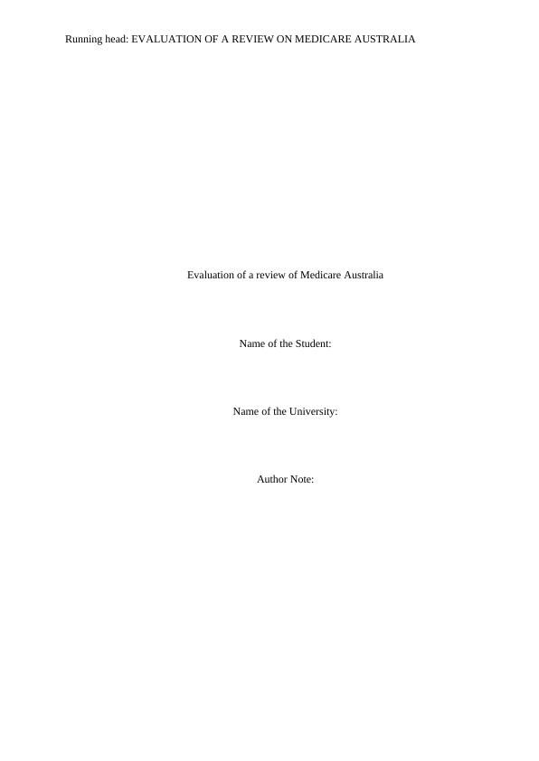 Evaluation of a review of Medicare Australia_1