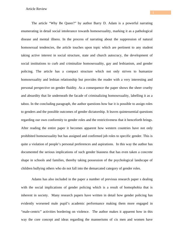 (PDF) Queer Theory Assignment_2