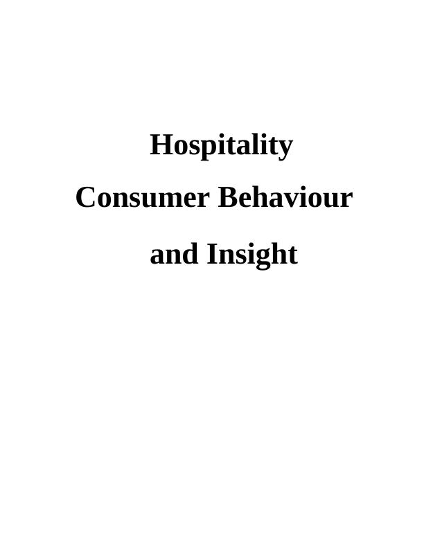 Consumer Decision Making in Hospitality Sector_1