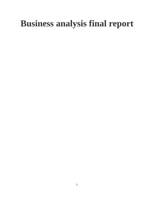 Business Analysis Final Report_1
