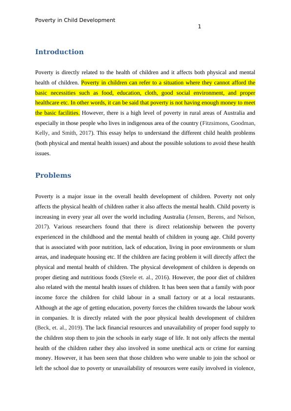Poverty in Child Development - Essay_2