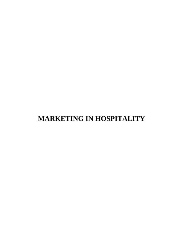 Marketing in Hospitality Industry of UK_1
