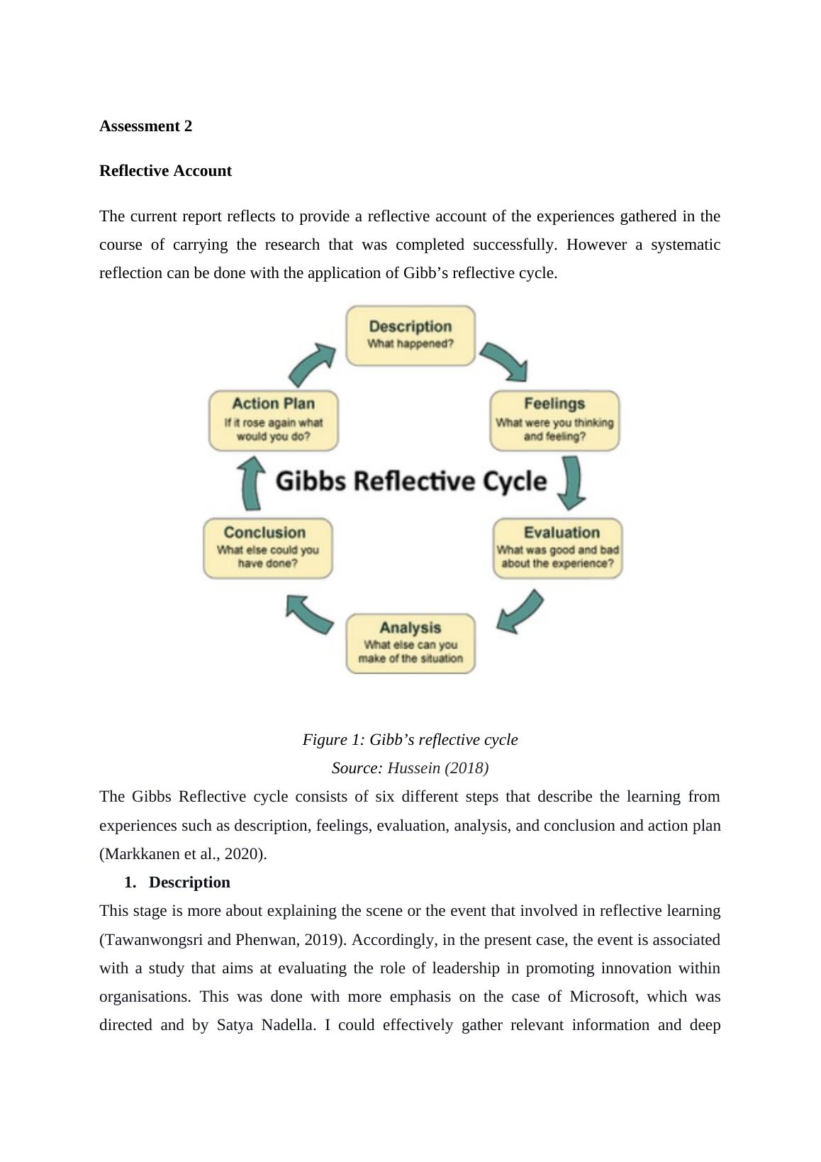 Reflective Account of Research Experience using Gibb’s Reflective Cycle