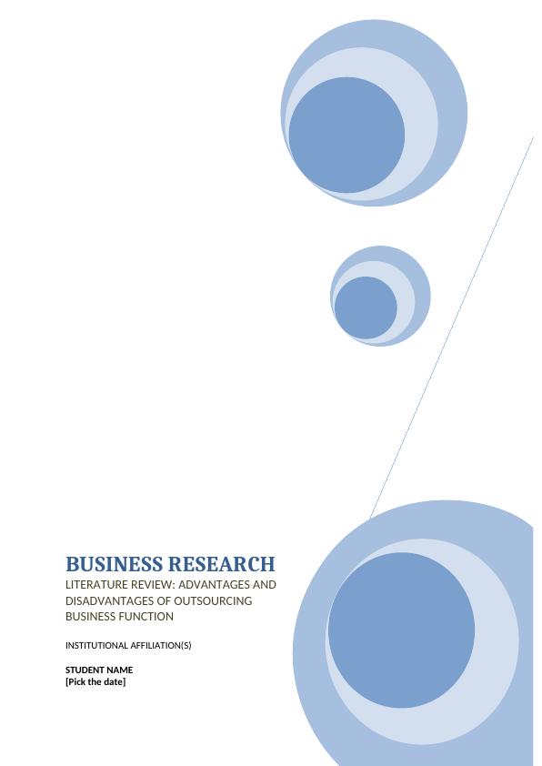 Paper on Advantages and Disadvantages of Outsourcing Business Function_1