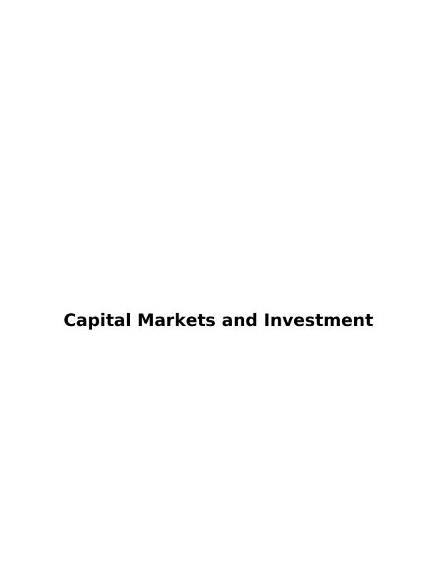 Capital Markets and Investment TABLE OF CONTENTS_1