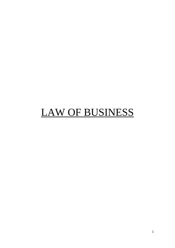 Business Laws & Companies Act | Assignment_1