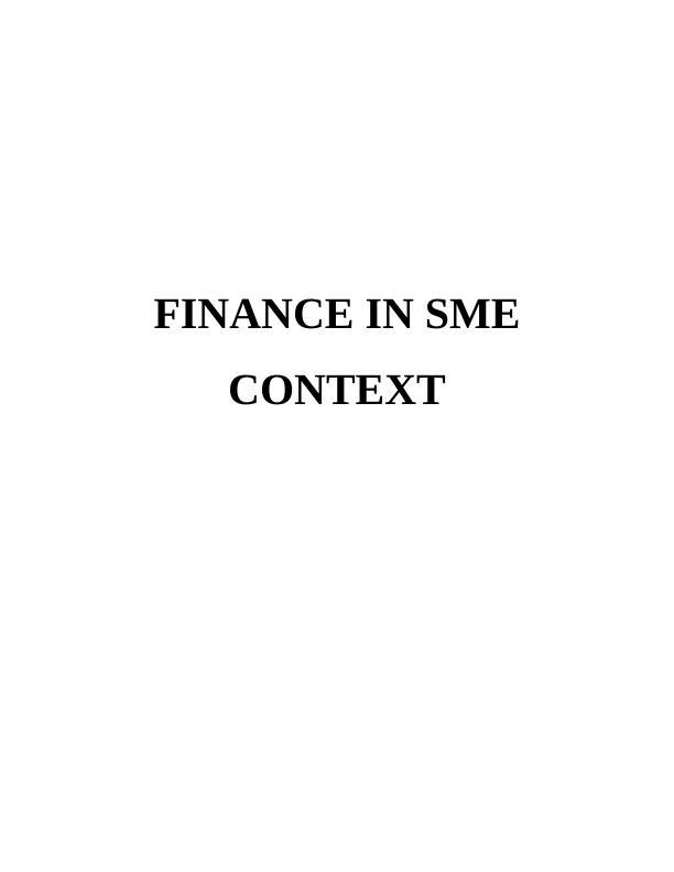 Finance in SME CONTEXT TABLE OF CONTENTS INTRODUCTION 3 Q1. Performance Analysis of Trainline_1