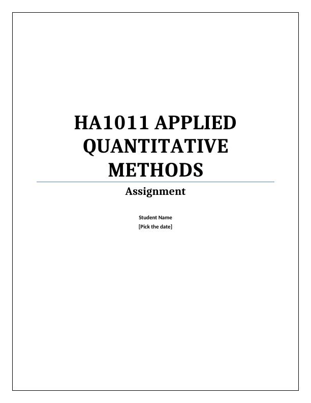 HA1011 Applied Quantitative Methods_1