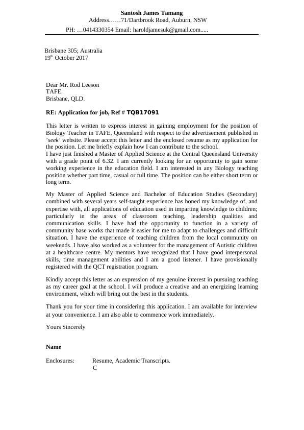 Job Application Letter  Assignment_1