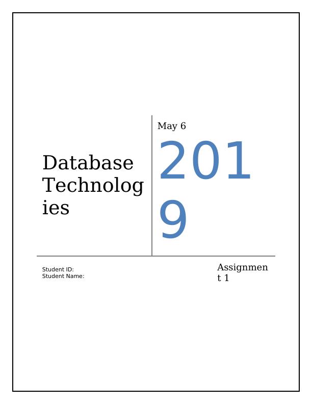 Database Technologies Assignment 1_1