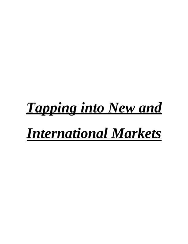 Tapping into New and International Markets_1