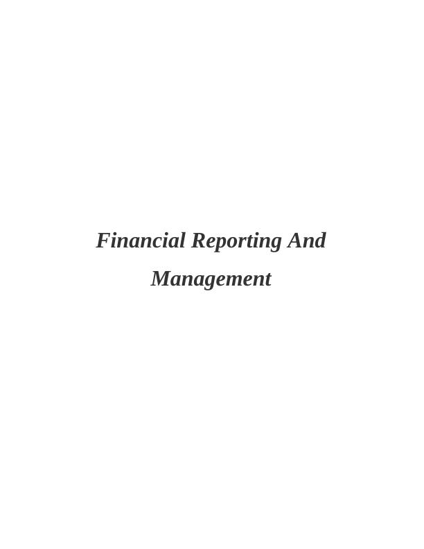 Financial Reporting And Management Assignment_1