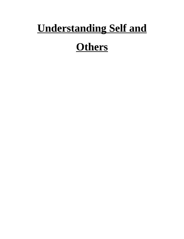 Understanding Self and Others Assignment (Doc)_1