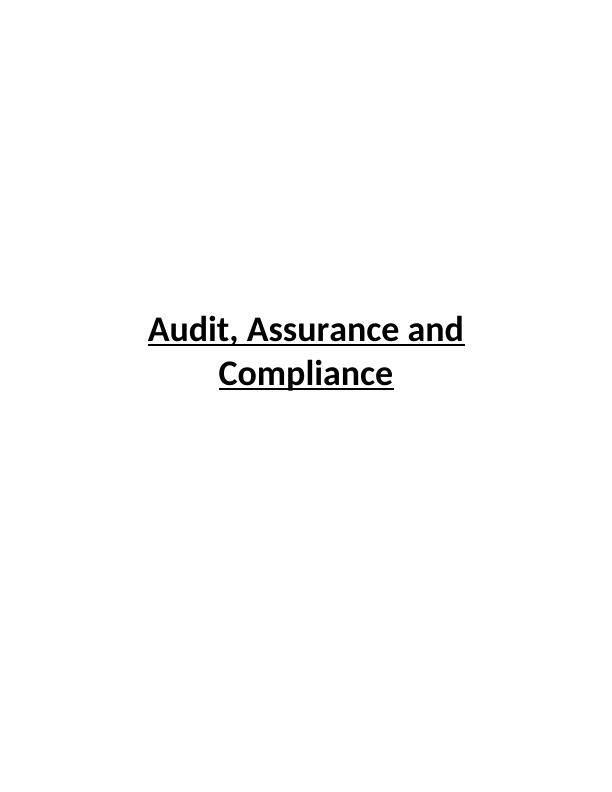 Audit, Assurance and Compliance- Assignment_1