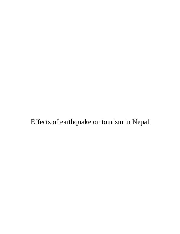 Effects of Earthquake on Tourism in Nepal_1