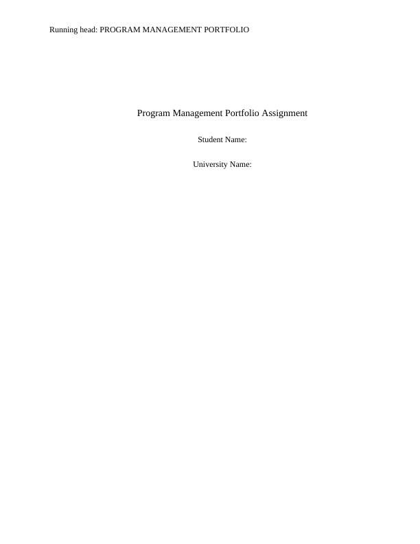 Program Management Portfolio Assignment_1
