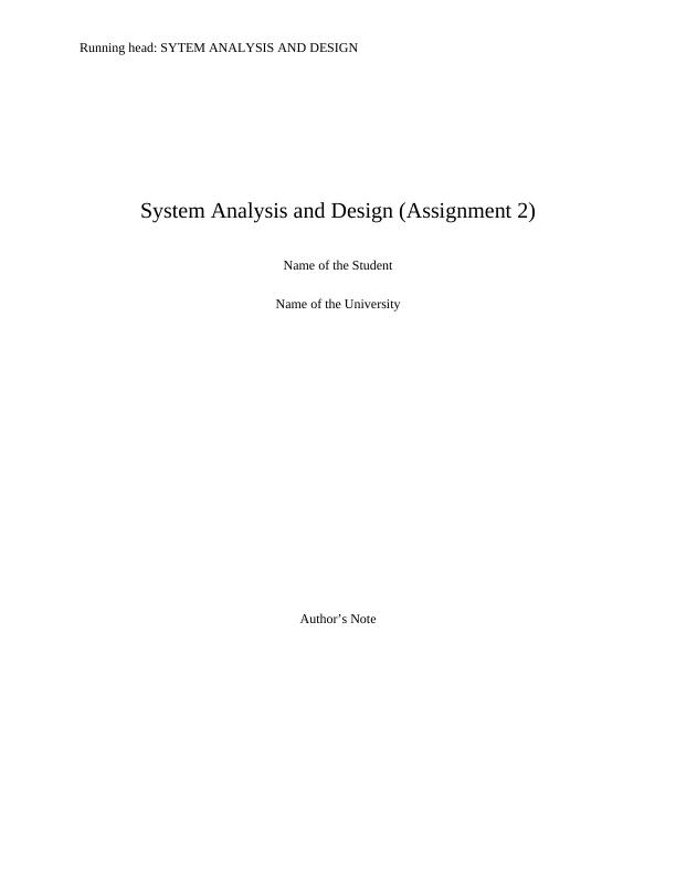 System Analysis and Design Assignment 2_1