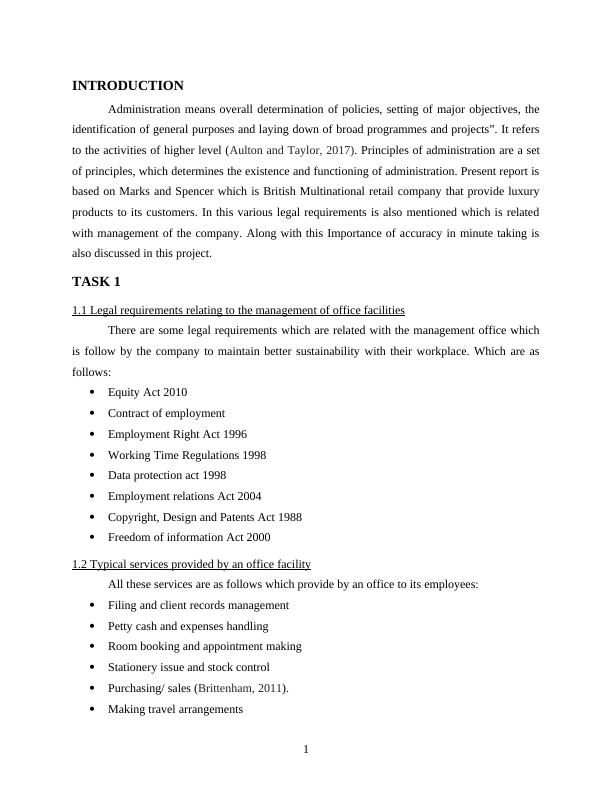 Principles of Administration in Marks and Spencer : Report_4