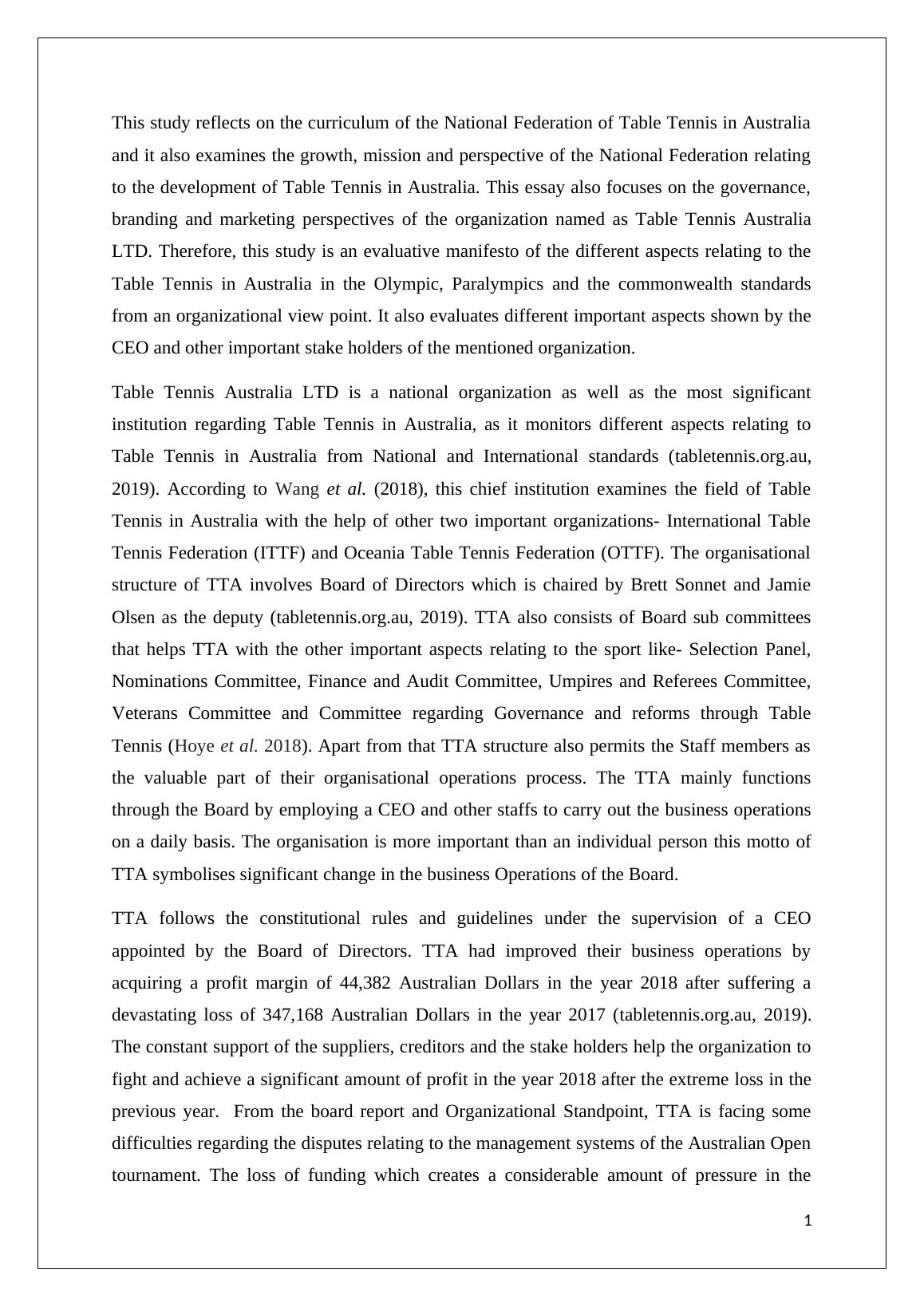 Assignment about Sports Management