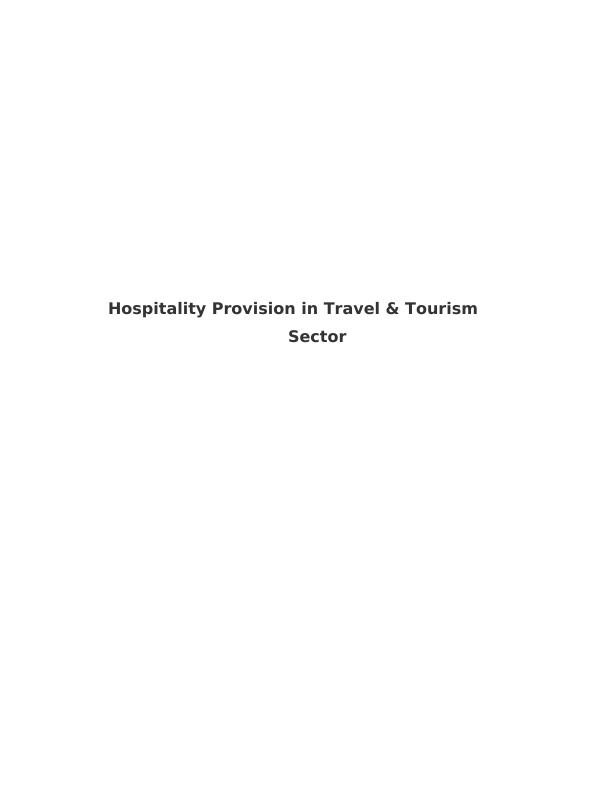 Hospitality Provision in Travel & Tourism Sector Report_1