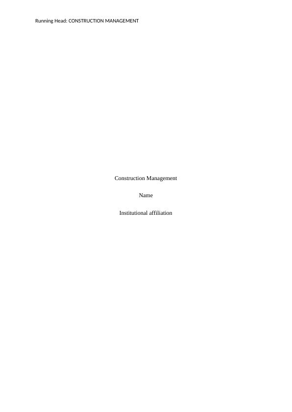 Construction Management Assignment (Doc)_1