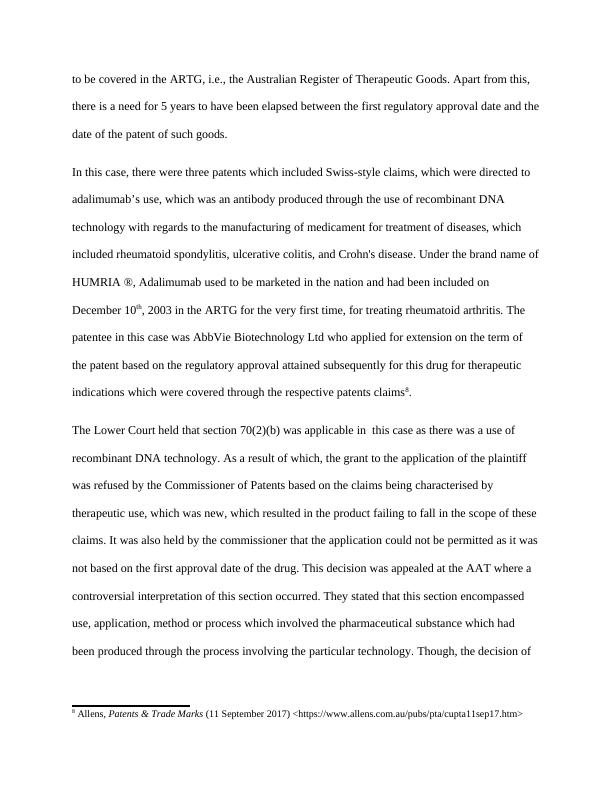 Case 8 Commissioner of Patents v AbbVie Biotechnology Ltd Background_2