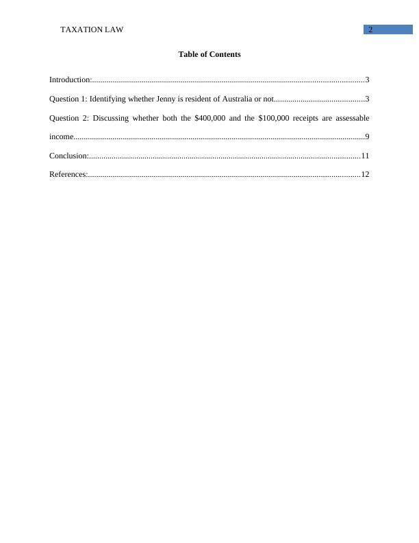BLO2206 Australian Taxation Law  | Case Study Of Jenny_2