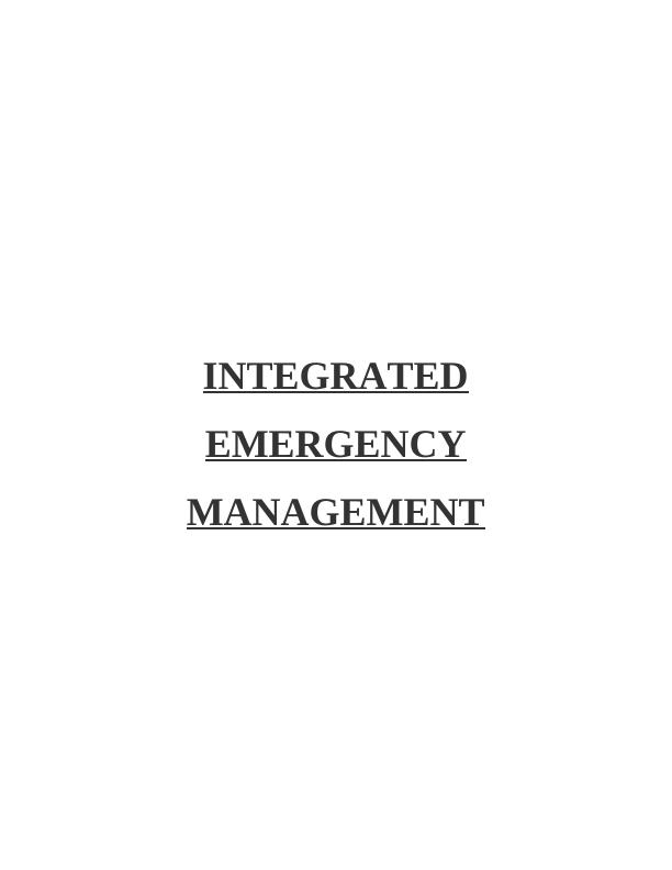 Integrated Emergency Management Assignment_1