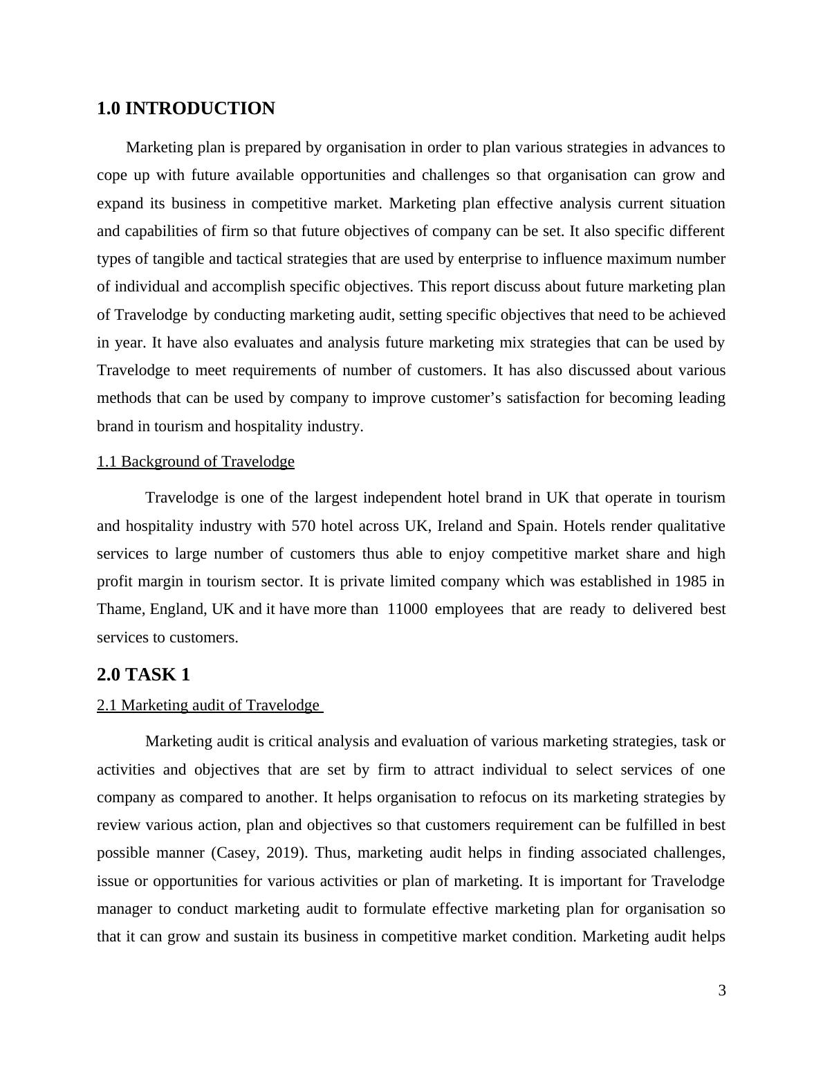 Future Marketing Plan of Travelodge: Marketing Audit, Objectives, and ...