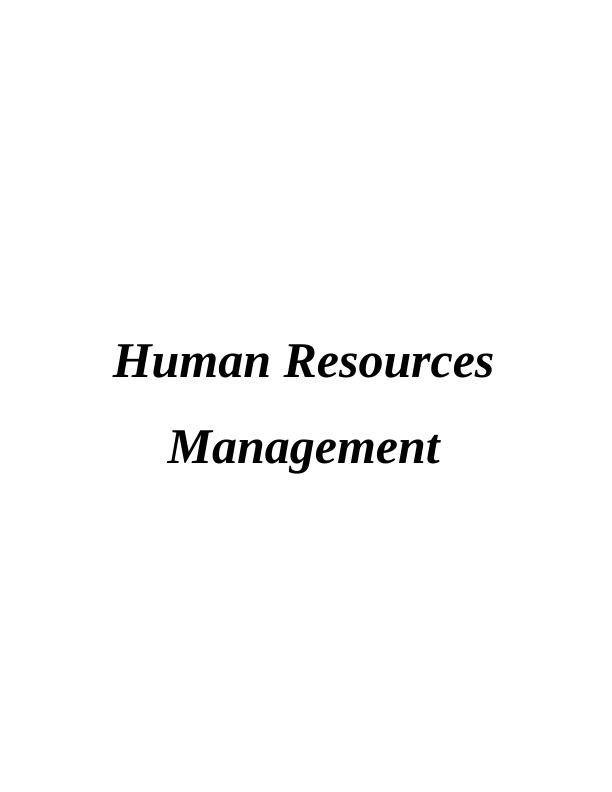 Human Resources Management Assignment (HRM) - KFC_1