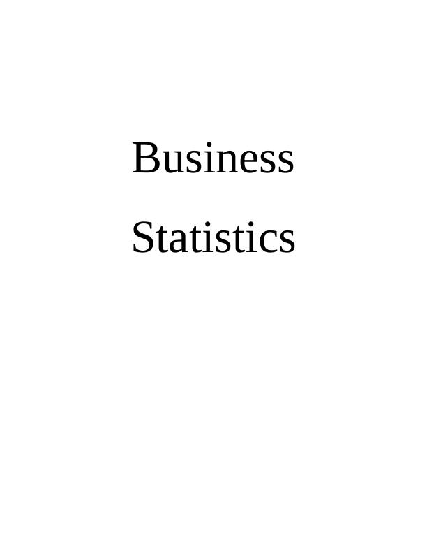 Business Statistics Assignment Solved_1