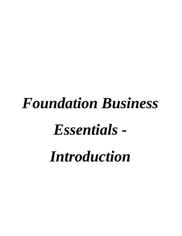 Foundation Business Essentials - Introduction_1