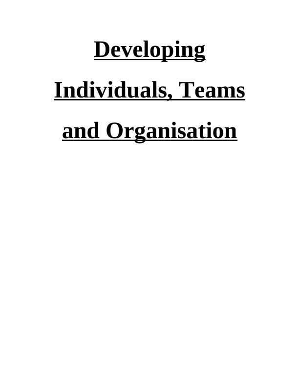 Developing Individuals, Teams and Organisation Assignment - Aldi organization_2