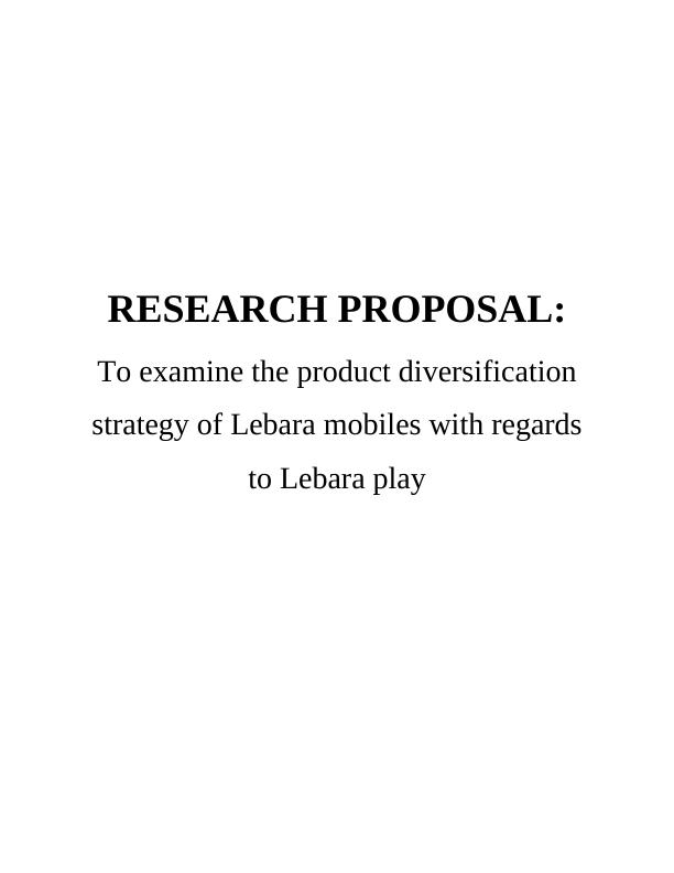 Product Diversification Strategy of Lebara Mobiles_1